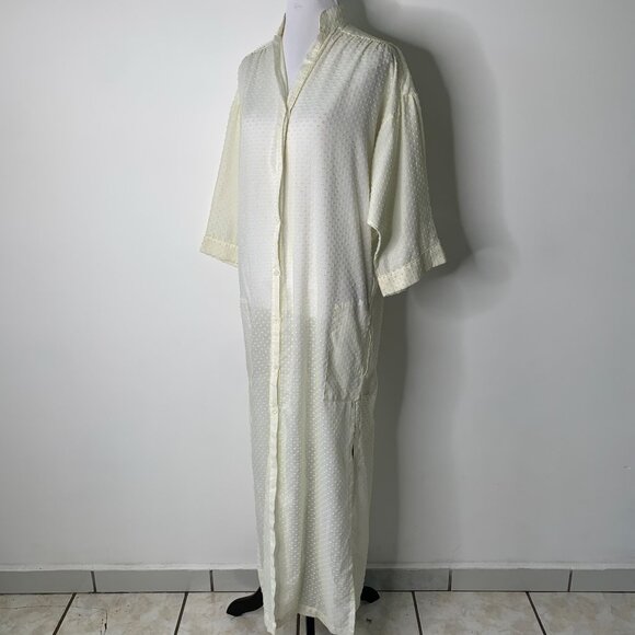 Lisa Marie Fernandez Women's Cream Yellow Polka Dot Long Sleeve Coverup Dress - Picture 7 of 13